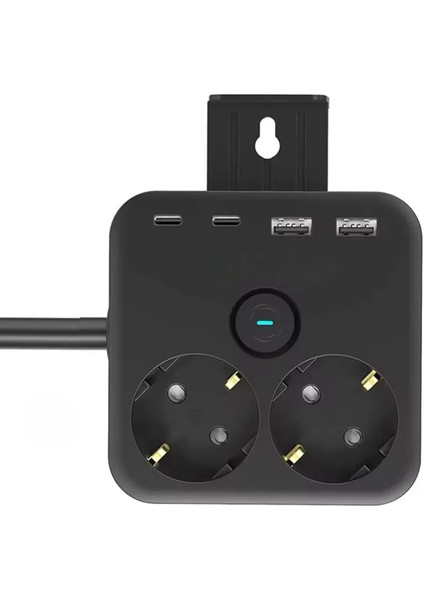 Akım Korumalı Priz 2x USB 2x Type-C Akım Korumalı 2'li Priz 1.4 mt Duvar Askılı Standlı Grup Priz fiyatları
