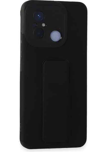 Newface Xiaomi Redmi 12C Kılıf Mega Standlı Silikon - Siyah