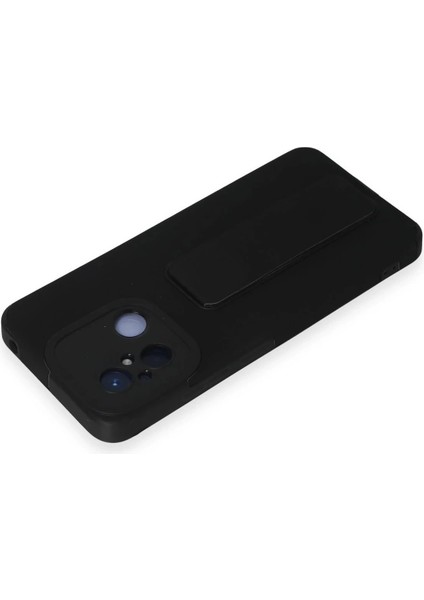 Newface Xiaomi Redmi 12C Kılıf Mega Standlı Silikon - Siyah modelleri