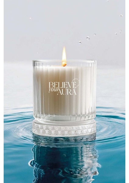 Lavanta Kokulu Mum - %100 Doğal Soya Mumu Kristal Bardak Aromaterapi Kokulu Mum - 210 cc indirimleri