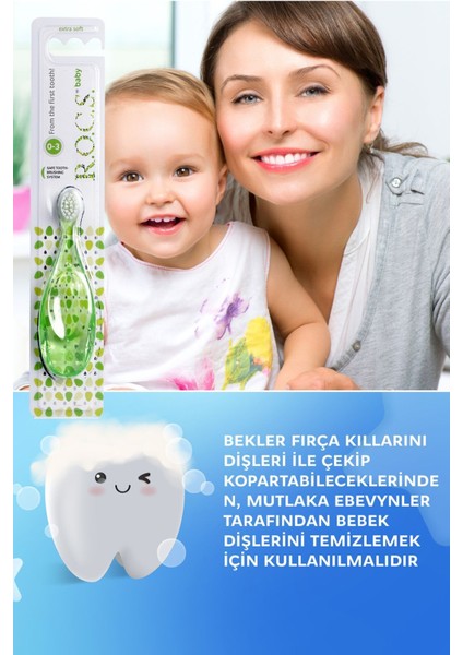 Ultra Yumuşak Bebek Diş Fırçası - 0-3 Yaş Arası İçin Yuvarlak Kıllar, Pamuksu Nylondan Üretilmiştir indirimleri