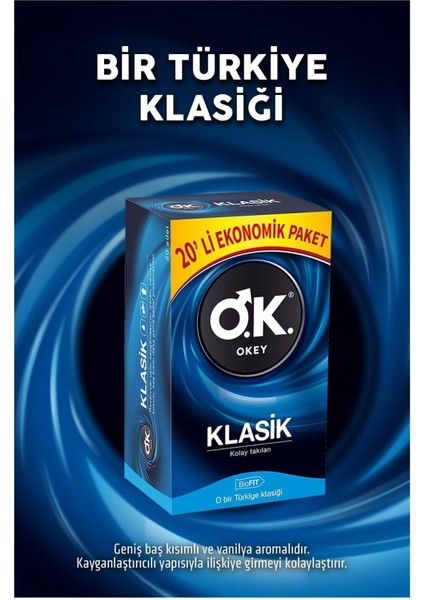 Prezervatif 40'lı Klasik Kolay Takılan Ekonomik Paket