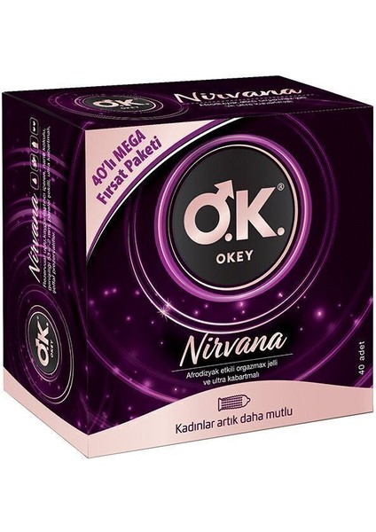 Nirvana Prezervatif 40'lı Afrodizyak Etkili Jel ve Ultra Kabartmalı Yapı indirimleri