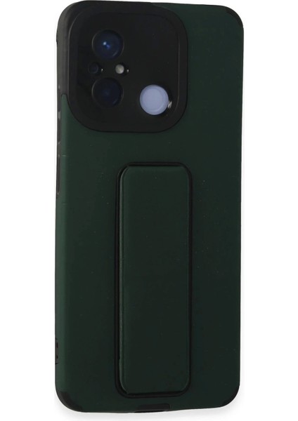 Newface Xiaomi Redmi 12C Kılıf Mega Standlı Silikon - Yeşil