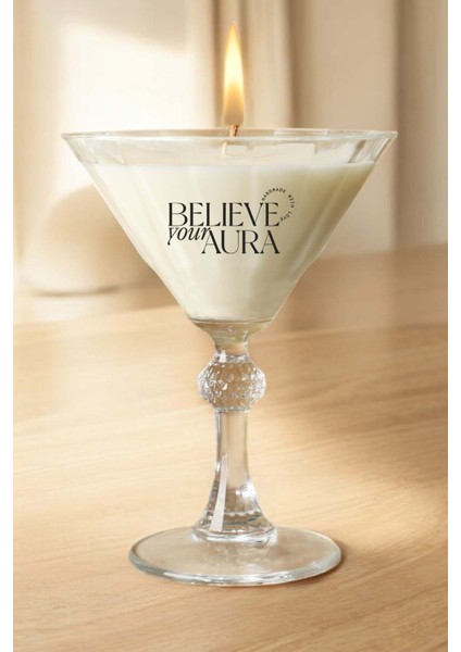 Gül Kokulu Kadeh Mum - %100 Doğal Soya Mumu Kokulu Mum - 220 ml