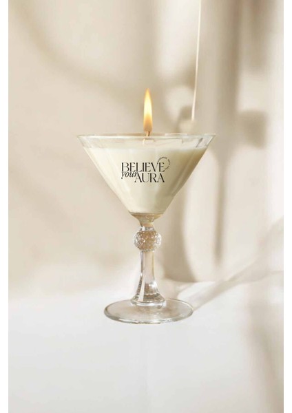 Gül Kokulu Kadeh Mum - %100 Doğal Soya Mumu Kokulu Mum - 220 ml