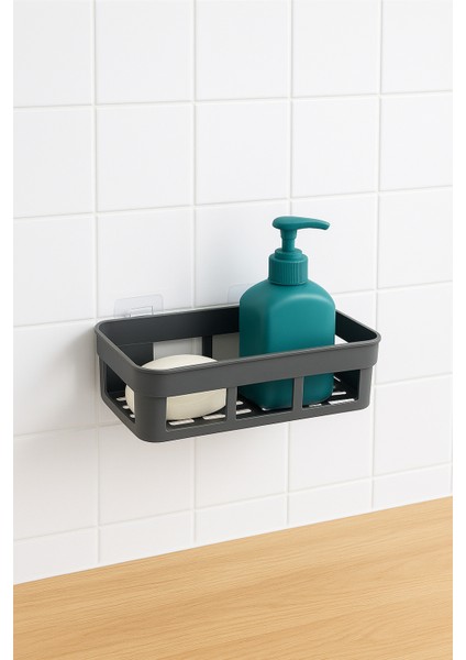 Ikili Yapışkan Mutfak Banyo Organizeri Seti, Antrasit fiyatları