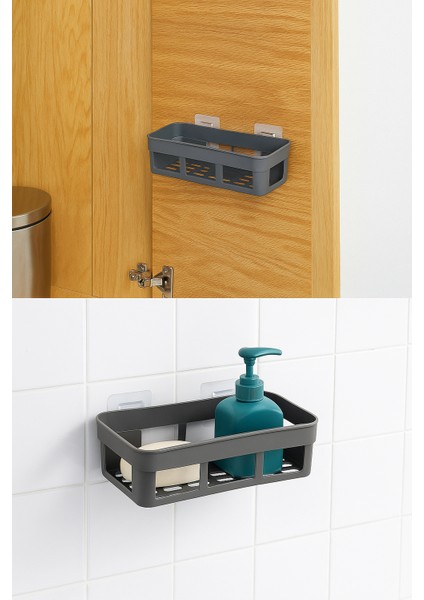 Ikili Yapışkan Mutfak Banyo Organizeri Seti, Antrasit modelleri