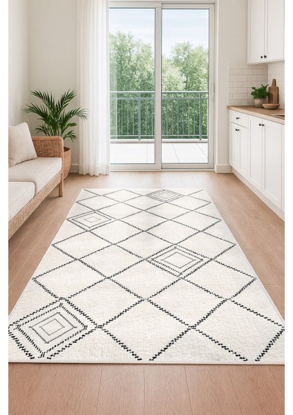 Makinede Yıkanabilir Kaymaz Taban Leke Tutmaz Salon Halısı Mutfak Halısı ve Yolluk