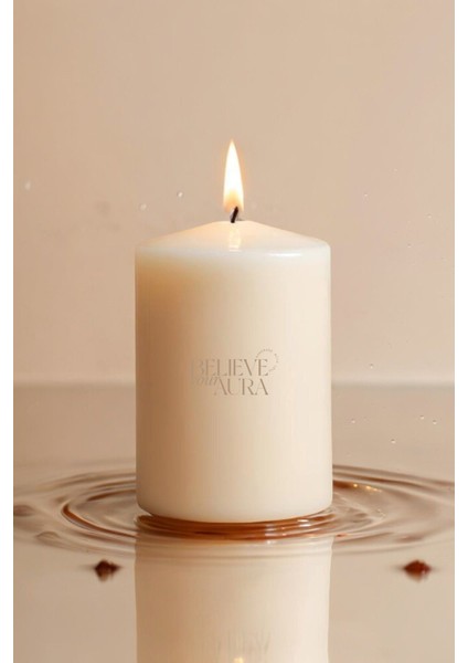 Sandal Ağacı Kokulu Silindir Mum - %100 Doğal Soya Mumu Beyaz Dekoratif Mum - 450 gr fiyatları