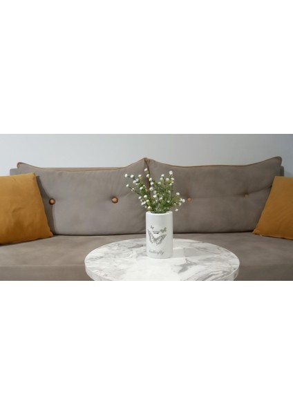 2 Adet Vazo Dahil,vazoda Çiçek,beyaz Yapay Çiçek,vazo Dekoratif Kelebek Desenli 7X7X16CM indirimleri