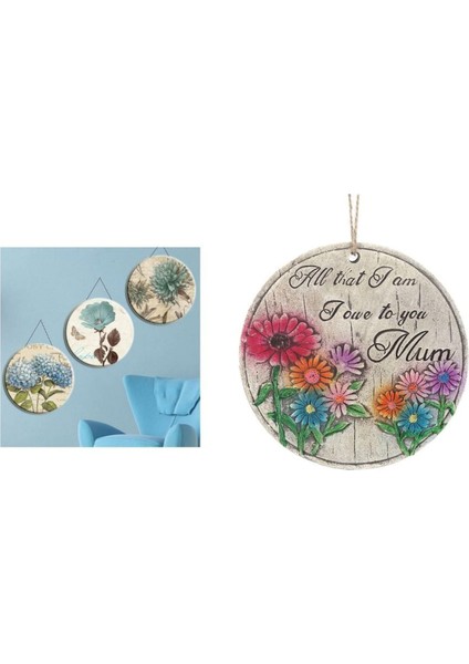 2 Adet Asılabilir Balkon ve Bahçe Süsü Papatyalı,anne Temalı Yuvarlak 15X15X1,1CM Duvar Süsü,taşı Balkon,bahçe ve Oda Dekor Hoşgeldiniz Tablo,tabela fiyatları