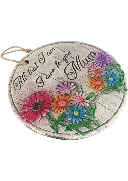 2 Adet Asılabilir Balkon ve Bahçe Süsü Papatyalı,anne Temalı Yuvarlak 15X15X1,1CM Duvar Süsü,taşı Balkon,bahçe ve Oda Dekor Hoşgeldiniz Tablo,tabela fırsatları
