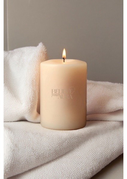 Sandal Ağacı Kokulu Silindir Mum - %100 Doğal Soya Mumu Beyaz Dekoratif Mum Seti - 2X600 gr modelleri