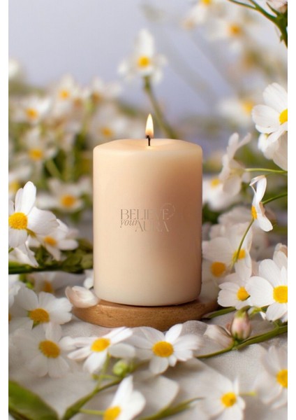 Sandal Ağacı Kokulu Silindir Mum - %100 Doğal Soya Mumu Beyaz Dekoratif Mum Seti - 2X600 gr fırsatları