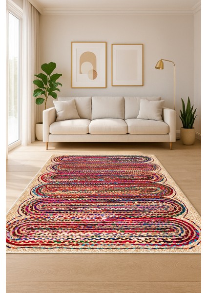 Makinede Yıkanabilir Kaymaz Taban Leke Tutmaz Salon Halısı Mutfak Halısı ve Yolluk