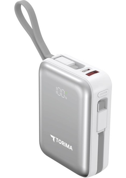 TRM-1018 Beyaz 10000 Mah Type-C Lightning 45 W Hızlı Şarj Dijital Göstergeli Powerbank fırsatları