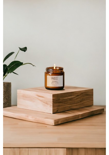 Yasemin Kokulu Mum - %100 Doğal Soya Mumu Amber Kavanoz Aromaterapi Mum - 100 cc fırsatları