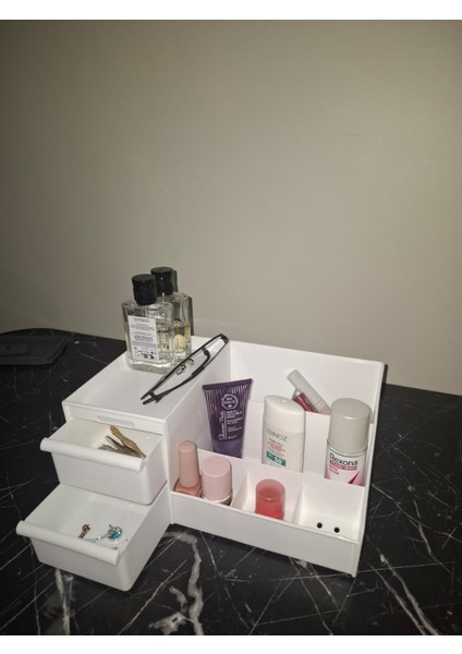 2 Çekmeceli Masa Üstü Düzenleyici Çekmeceli Kozmetik Makya Kalemlik modelleri