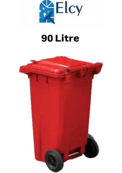 Tıbbi Atık Plastik Çöp Konteyneri Kırmızı 90LT Plastik Konteyner Isıya Karşı Dayanıklı