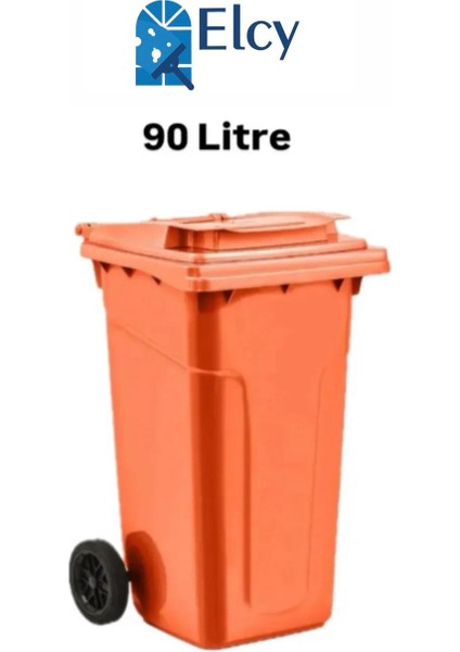 Tıbbi Atık Plastik Çöp Konteyneri 90 Lt Turuncu Plastik Konteyner Isıya Karşı Dayanıklı