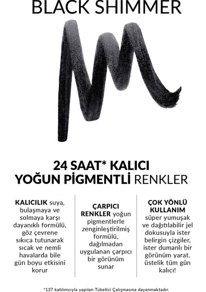 Power Stay Jel Eyeliner Black Shimmer modelleri