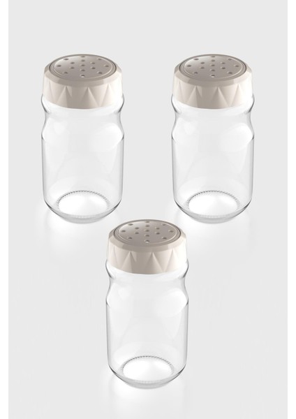 Lexa 370 ml 3'lü Cam Baharatlık Seti 161016 Bej