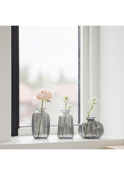 Cam Gri Vazo Çiçeklik Set 242227