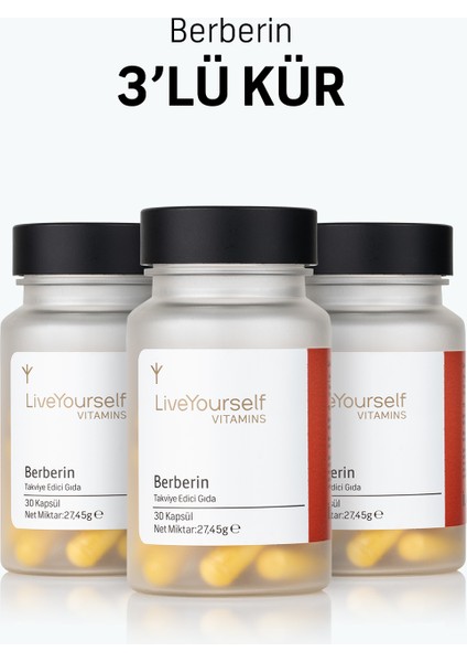 Berberin 500 Mg – 3’lü Kür (3 x 30 Bitkisel Kapsül)