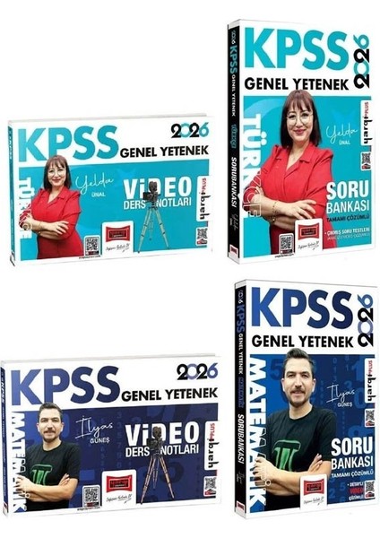 Yargı 2026 Kpss Türkçe + Matematik Video Ders Notları + Soru Bankası 4 Lü Set