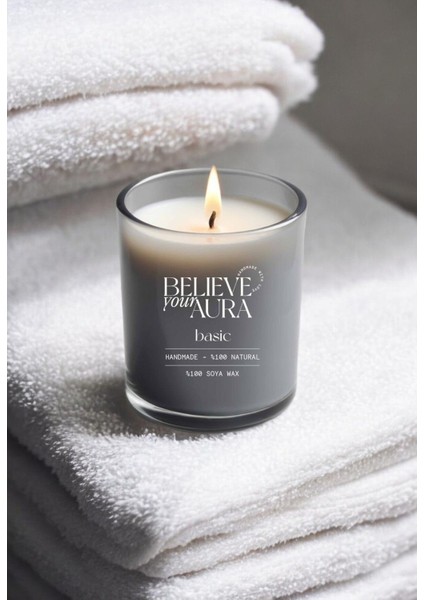 Kokusuz Doğal Mum - %100 Doğal Soya Mumu Aromaterapi ve Dekoratif Gri Bardak Mum - 300 cc indirimleri
