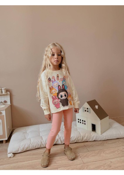 Karakter Desenli Uzun Kollu Taytlı Kız Çocuk Alt Üst Takım fırsatları