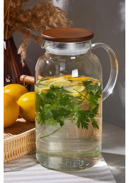 Savio Saydam Ahşap Kapaklı Wood Sürahi 1900 ml