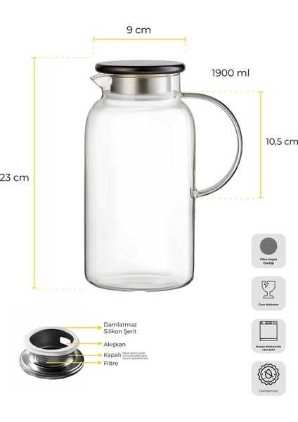 Savio Saydam Ahşap Kapaklı Wood Sürahi 1900 ml fırsatları