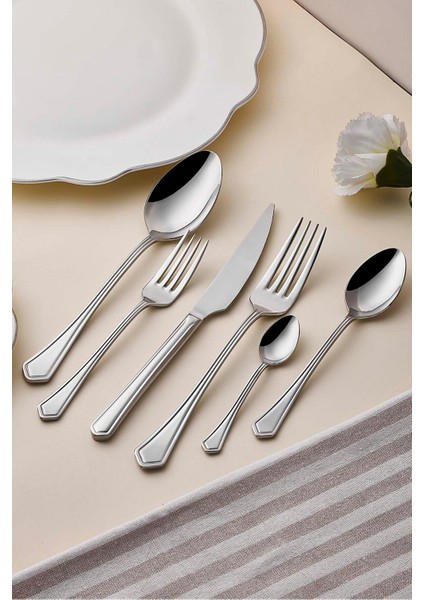 Petra 36 Parça 6 Kişilik Paslanmaz Çelik Çatal Kaşık Bıçak Seti