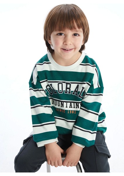 Lcw Kids Bej Bisiklet Yaka Erkek Çocuk Sweatshirt ve Eşofman Alt 2'li