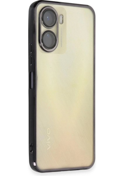 Newface Vivo Y16 Kılıf Razer Lensli Silikon - Siyah