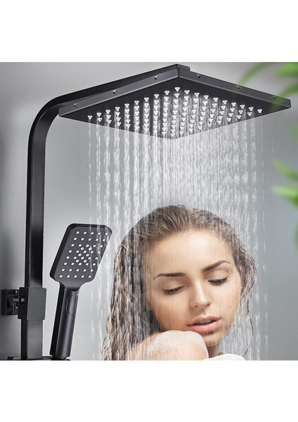 Dijital Sıcaklık LED Ekranlı Banyo Duş Seti Piyano Tuşlu Yeni Tasarım Siyah 7 Yıl Garantili Ithal modelleri