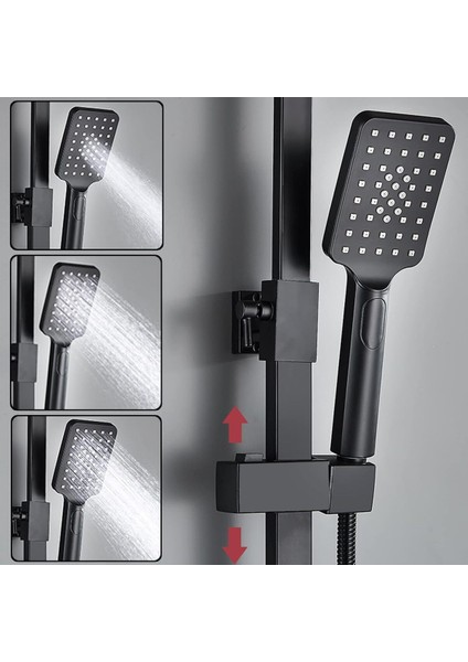 Dijital Sıcaklık LED Ekranlı Banyo Duş Seti Piyano Tuşlu Yeni Tasarım Siyah 7 Yıl Garantili Ithal indirimleri