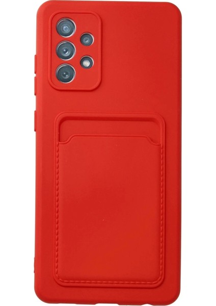 Newface Samsung Galaxy A13 4g Kılıf Kelvin Kartvizitli Silikon - Kırmızı