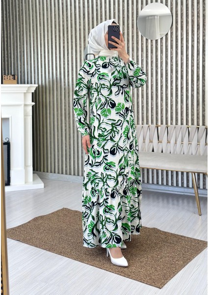 Eteği Volanlı Dokuma Viskon Elbise indirimleri