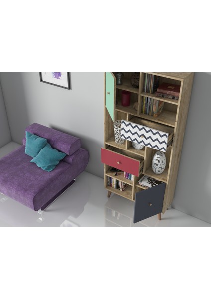 Hunerika Serafina Kitaplık-Renkli-Minifiks Bağlantı fırsatları