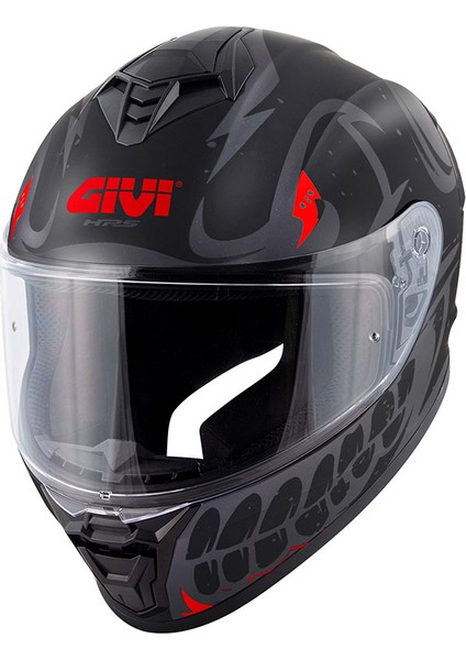 Givi 50.x Bones Mat Siyah-Kırmızı Kask