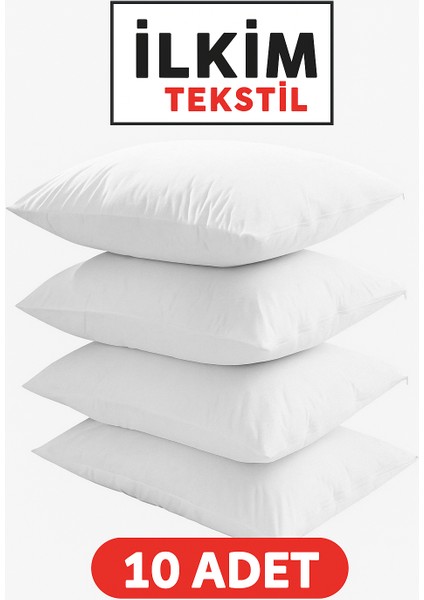 10 Adet Fermuarlı Beyaz Pamuk Iç Yastık Kılıfı Astar 50X70 cm modelleri