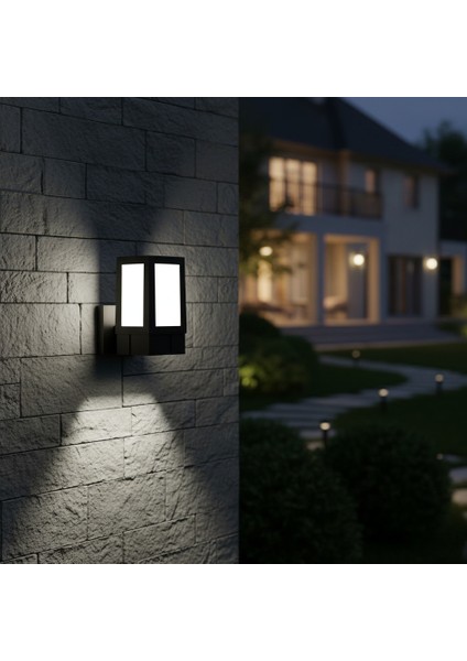 Horoz Çınar-3 Bahçe Aydınlatma Bahçe Duvar Aydınlatma Armatürü Bahçe Lamba Plastik Aplik Ampul Hediyeli