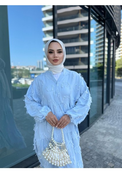 Saçaklı Kumaş Yazlık Elbise