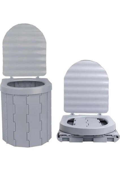 Katlanır Portatif Kamp Tuvaleti [wc] Gri