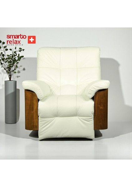 TV Koltuğu Berjer (Beyaz) – Basel Serisi, Elektrikli Kademeli Sırt Dayama, Ergonomik, Deri Döşeme, Kontrol Panelli, Dekoratif Tekli Koltuk fiyatları