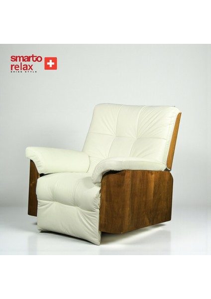 TV Koltuğu Berjer (Beyaz) – Basel Serisi, Elektrikli Kademeli Sırt Dayama, Ergonomik, Deri Döşeme, Kontrol Panelli, Dekoratif Tekli Koltuk modelleri