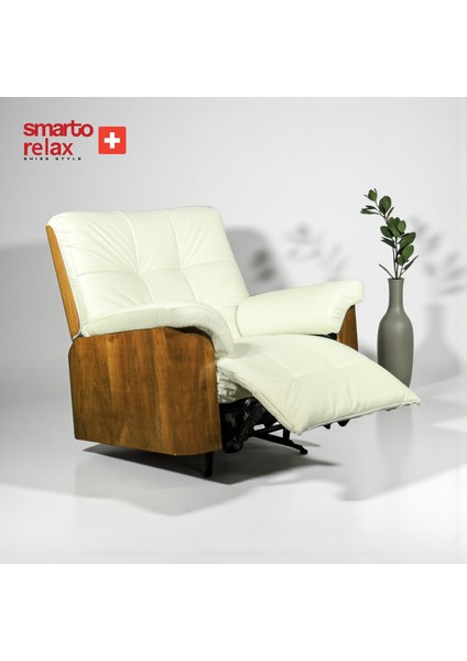 TV Koltuğu Berjer (Beyaz) – Basel Serisi, Elektrikli Kademeli Sırt Dayama, Ergonomik, Deri Döşeme, Kontrol Panelli, Dekoratif Tekli Koltuk fırsatları